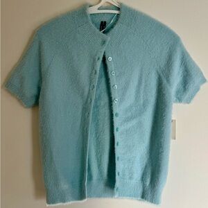 Anthropologie Light Blue Eyelash Cardigan Sweater
